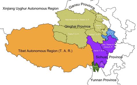 Tibet Autonomous Region vs. the Tibetan Area