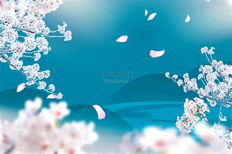 Vintage Blue Sakura Background Download Free Banner Background Image