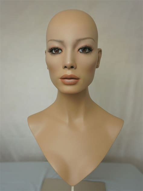 Wig Mannequin With Glass Eyes Vivian Wigs Mannequins Tan Skin