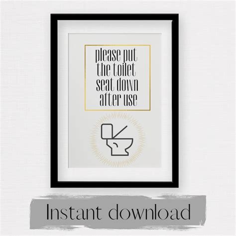 Please Put The Toilet Seat Down Sign Etsyde