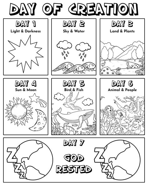 Free Days Of Creation Coloring Page Coloring Page 57 Off