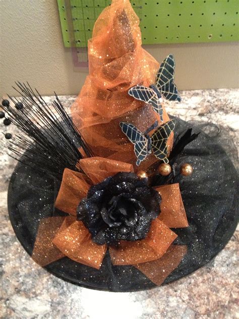 Dollar Store Witches Hat Diy Halloween Hats Halloween Decorations