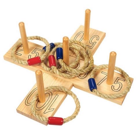 ring toss throw game 6 rope rings and 2 wooden boards fun party game pack ralphs