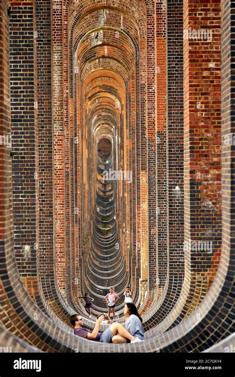 People Enjoy A Day Out At The Ouse Valley Viaduct In Balcombe West