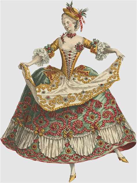 Stomacher Fashion Plate 18th Century Dance Dresses Skirts Costumes