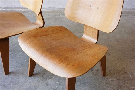 Early Pair Of Eames Lcw Chairs