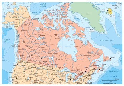 Map Of United States And Canada With States And Provinces Map Of World
