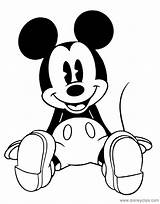Mickey Coloring Mouse Pages Classic Sitting Down Disney Pdf sketch template