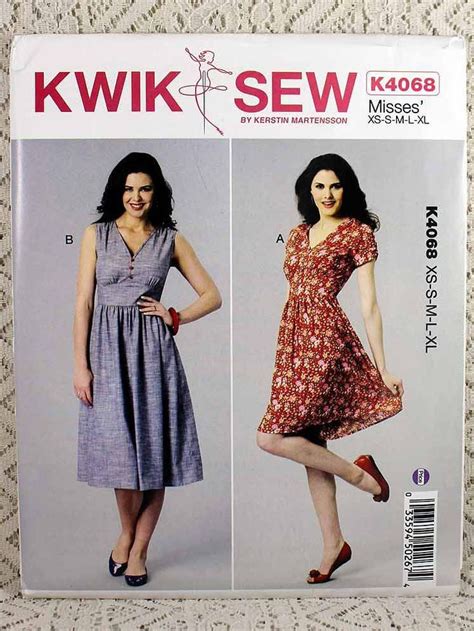 kwik sew 4068 misses dress sewing pattern v neckline etsy necklines for dresses sewing