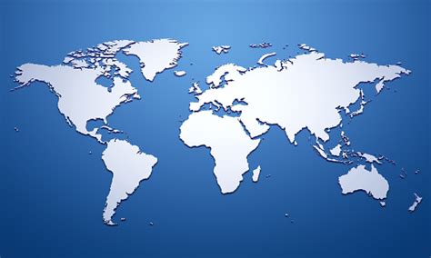 White World Map On Blue Stock Photo Download Image Now Istock