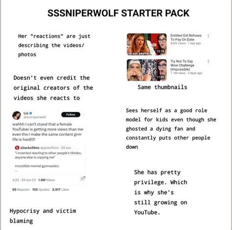 Sssniperwolf Starter Pack Rstarterpacks Starter Packs Know Your