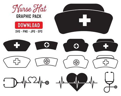 Nurse Hat Graphic Nurse Hat Clipart Nurse Hat Digital Nurse Etsy Canada