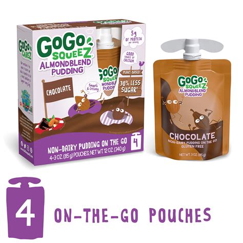 Buy 24 Pack Gogo Squeez Almond Blend Pudding Chocolate Pudding 24