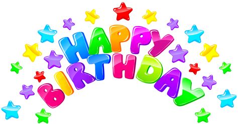 Happy Birthday Decor With Stars Png Clip Art Image Gallery