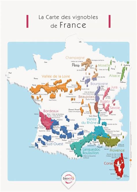 La Carte Des Vignobles De France Découverte Pétillante 30×40