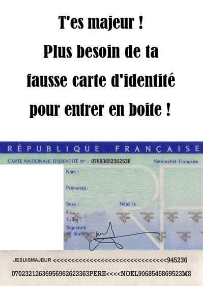 Edit du 18 /04 : Carte Fausse D'identité Pour 18 Ans - personnalisable ...
