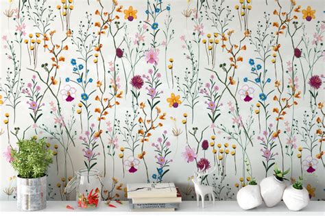 Floral Wallpaper Self Adhesive Peel And Stick Vintage Flower Etsy Map