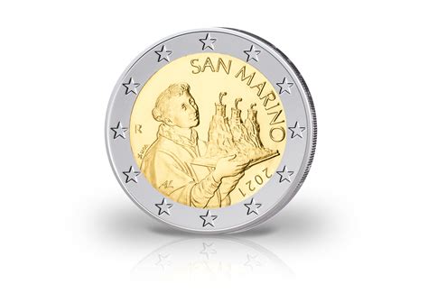 2 Euro 2021 San Marino Kursmünze Der Heilige Marinus Primus