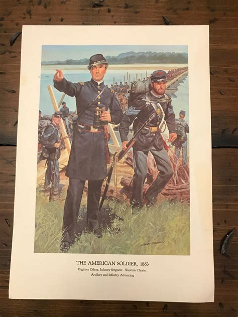 Military Art 1966 Reproduction Print Civil War The American Soldier