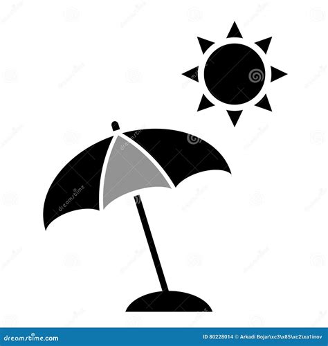 Beach Umbrella Icon Stock Vector Illustration Of Relax 80228014