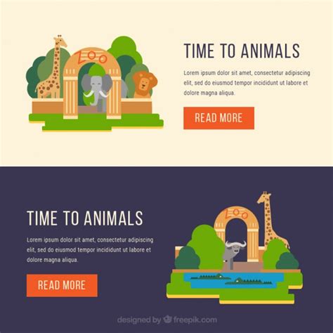 Free Vector Banners Of Zoo Entrance