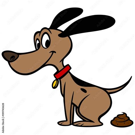 Stockvector Dog Poop A Vector Cartoon Illustration Of A Dog Pooping