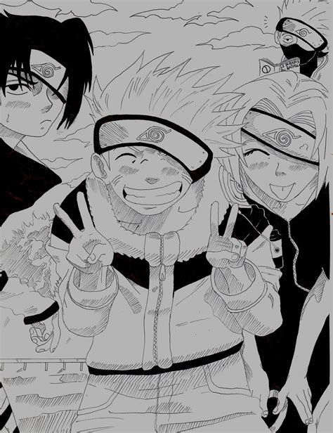 Naruto Sasuke Sakura Kakashi By Kiddydarling On Deviantart