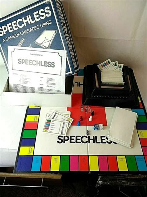 Vintage 1986 Speechless Board Game Don Scott Party Charades Complete 7 17 Picclick