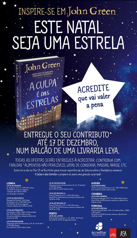 Não procuro personagens exatamente iguais a mim, mas quanto mais próximos são os nossos sentimentos e as nossas características, mais a partir desse aspecto de a culpa é das estrelas, percebi que era possível fazer um paralelo entre a hazel se enxergando profundamente em uma. Refúgio dos Livros: Acção Solidária A Culpa é das Estrelas