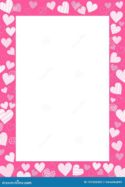 pink heart frame valentine border clipart vector illustration stock vector illustration of