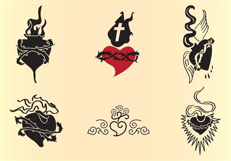 Sacred Heart Tattoo Vectors Download Free Vector Art Stock Graphics