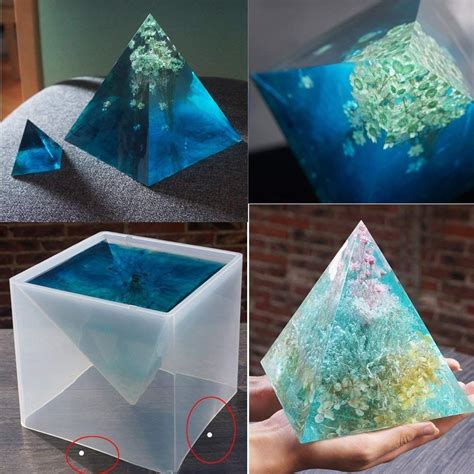 Large Diy Pyramid Resin Mold Set Big Silicone Pyramid Molds Jewelry