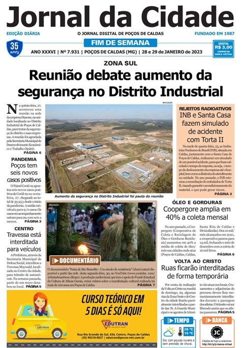 Jornal Da Cidade 28 29 De Janeiro De 2023 Jornal Da Cidade Notícias De Poços De Caldas E Região