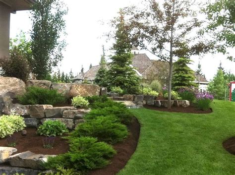 Front Yard Garden With Dwarf Pine Trees 17 Landscaping With Boulders