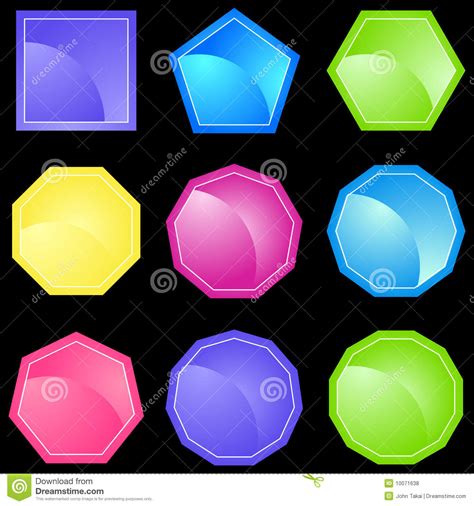 Set Of 9 Shapes Stock Vector Illustration Of Graphic 10071638