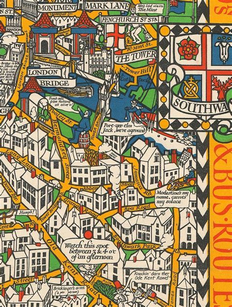 Old Map Of London 1928 By Max Gill The Wonderground Underground M