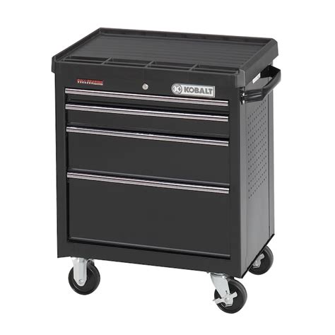 Kobalt 4 Drawer 293 In Steel Tool Cabinet With Wheels Black At