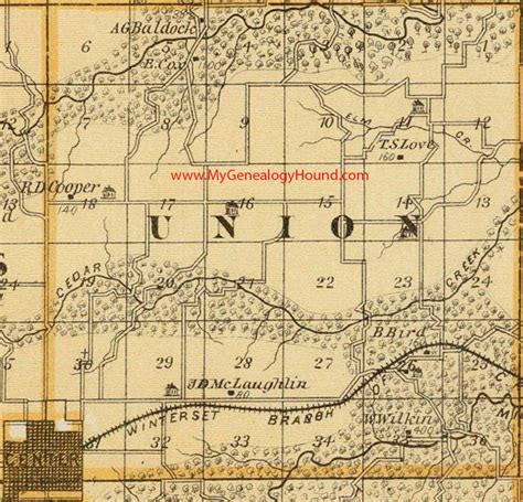 Union Township Madison County Iowa 1875 Map