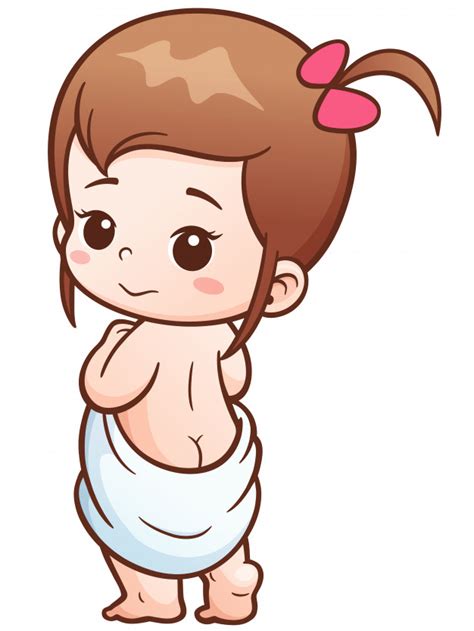Cartoon Baby Girl Vector Premium Download