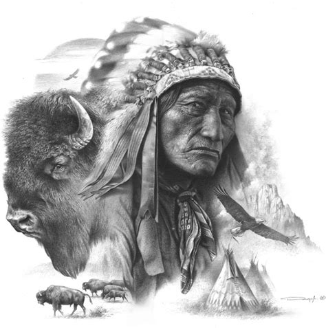 High Bear Of The Lakota Sioux By Denis Mayer Pencil Drawing Kp Native American Tattoos Native