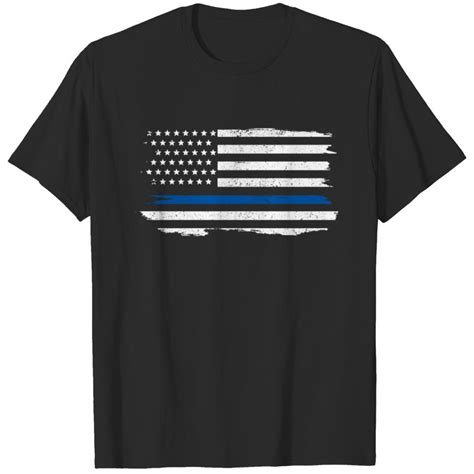 Thin Blue Line American Flag Police Officer T T Shirt Sold By Erika