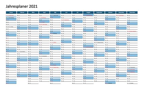 Jahreskalender 2021 Schweiz Excel And Pdf Muster Vorlagech