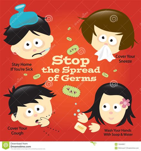 Flu Prevention Poster Sign Stock Vector Illustration Of