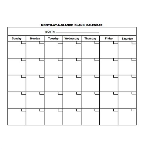 9 Monthly Blank Calendar Template Perfect Template Ideas