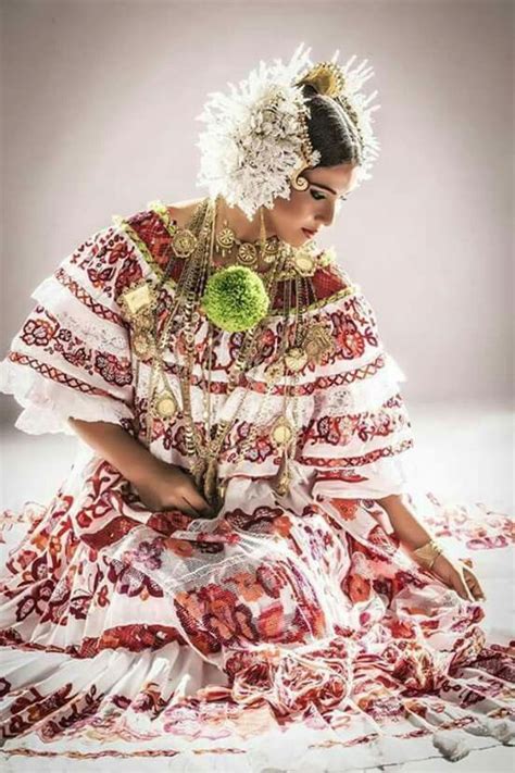 Hermosa Pollera Panamanian Women Folkloric Dress Beautiful Mexican