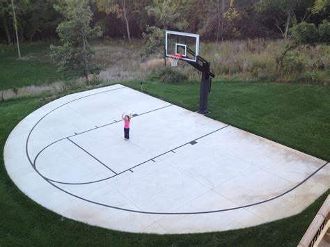 Backyard Basketball Court Dimensions Half Court Inspirations