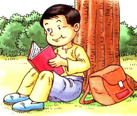 Gambar poster sketsa kartun ajakan membaca buku. Bahasa Melayu Tahun 5: Nilai Murni : KERAJINAN