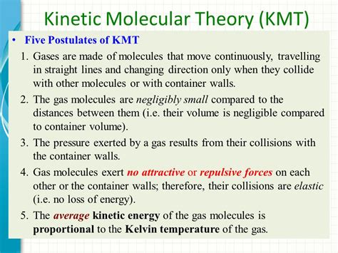 Kinetic molecular theory (kmt) = the idea that particles of theory developed in the late 19 Resources