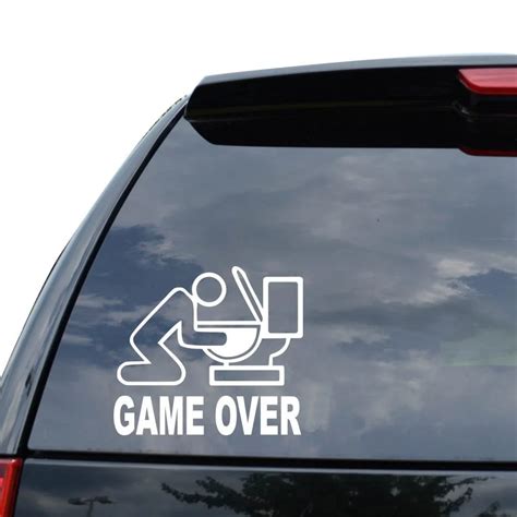 For GAME OVER PUKE TOILET FUNNY JAPANESE JDM Decal Sticker Car Truck Motorcycle Window Laptop