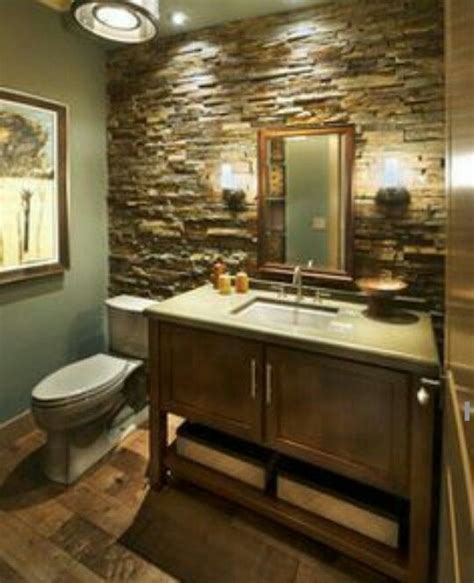 Rock Wall Bathroom Craftsman Bathroom Bathroom Themes Bathrooms Remodel